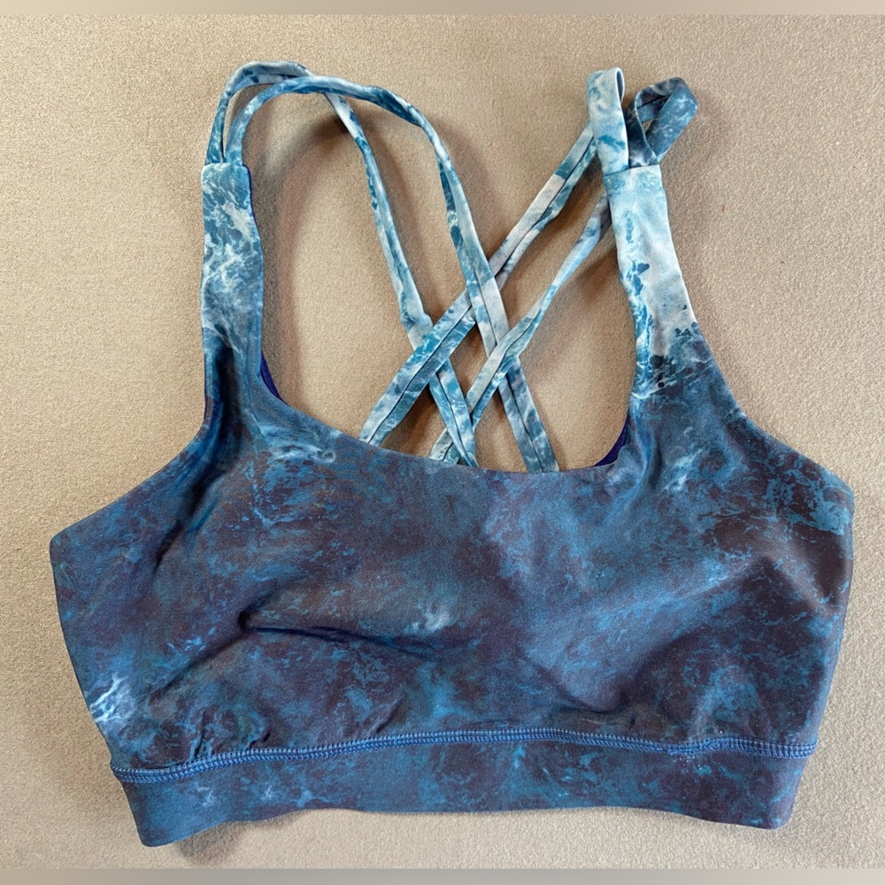 Lululemon Energy Bra H2O in Deep Sea sports‎ Bra Top Size Small